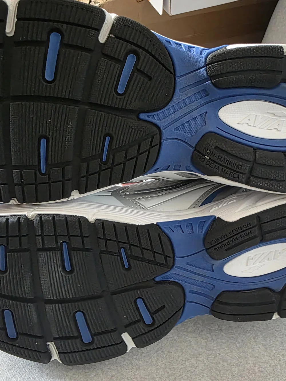 Avia White, Blue & Silver Running Sneakers
